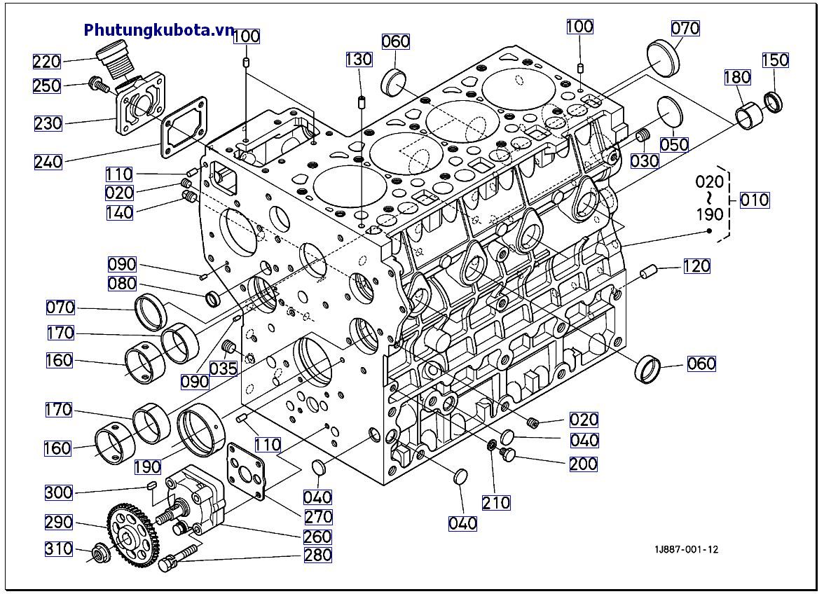 Vỏ hộp trục khuỷa mới >=BJQ0001